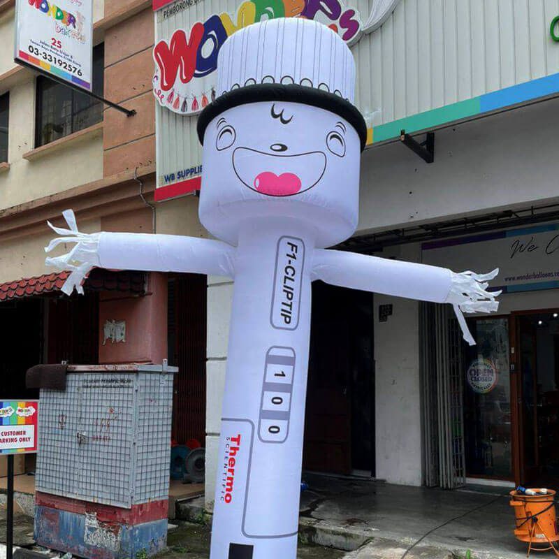 Mall opening, KL — Street-facing commercial skydancer placement