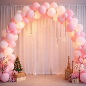 Pink and Cream Balloon Arch - Baby Shower or Event Decor