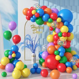 Rainbow Balloon Garland - Simple DIY Balloon Garland