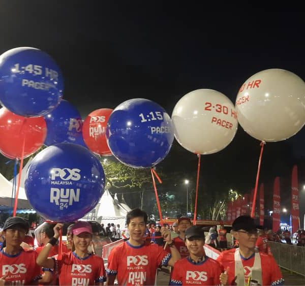 Wonder Balloon & POS Malaysia Fun Run Pacer Balloons and Inflatable Arch