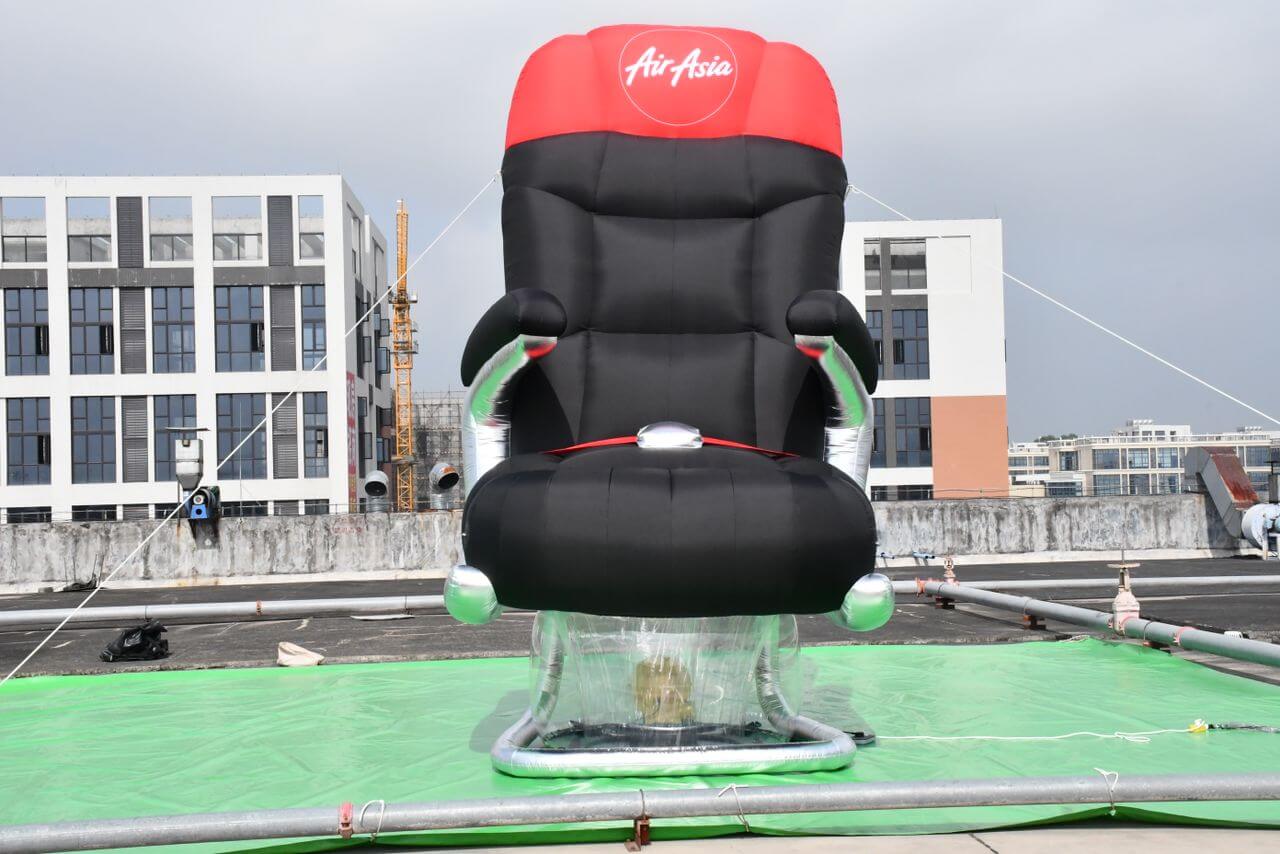 AirAsia - Giant inflatable cabin seat replica front view