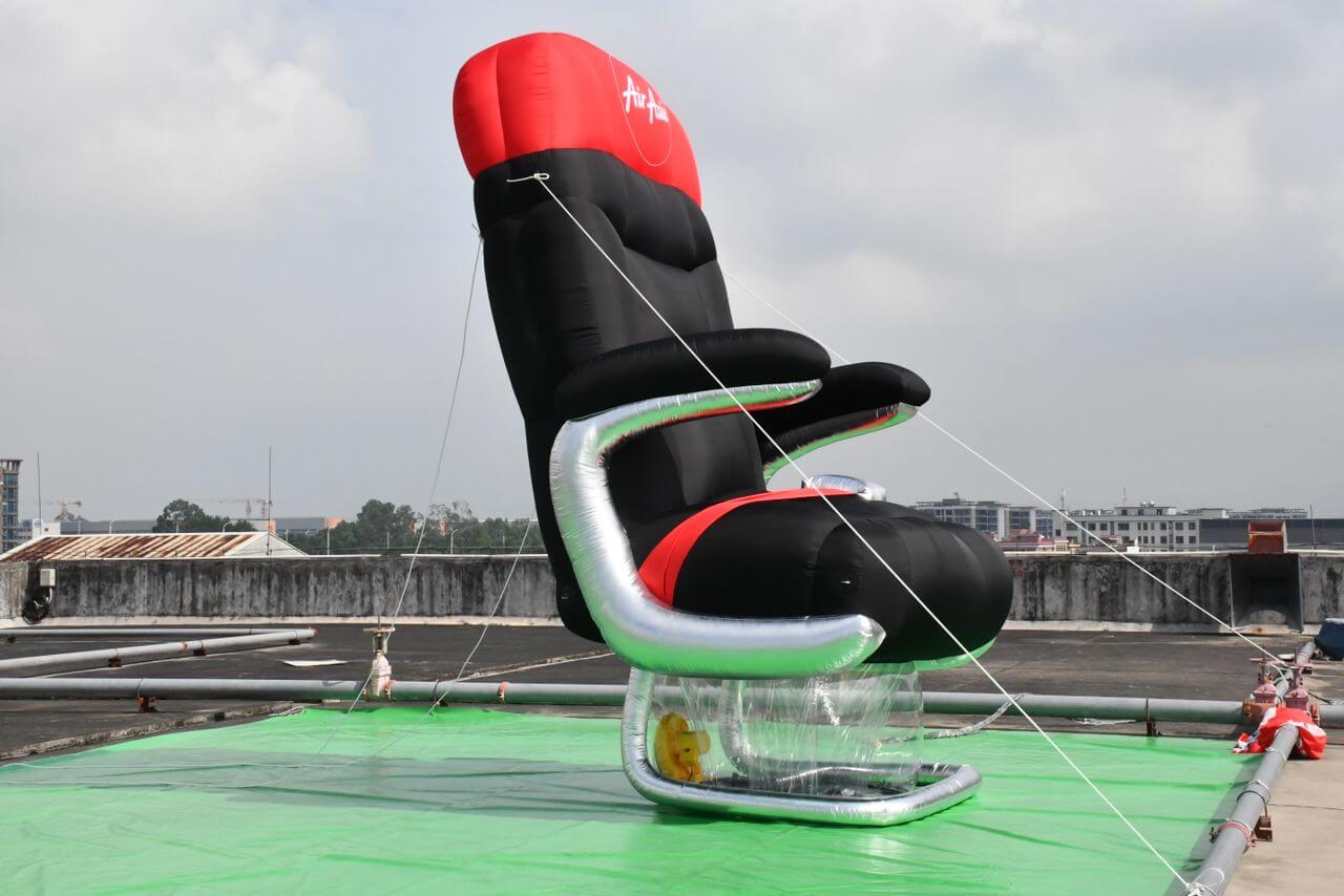 AirAsia - Giant inflatable cabin seat replica from another side view