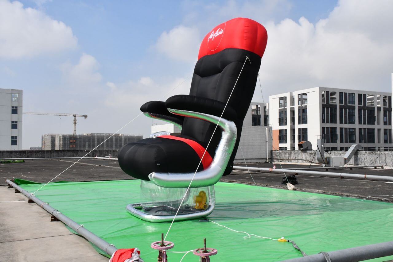 AirAsia - Giant inflatable cabin seat replica side view